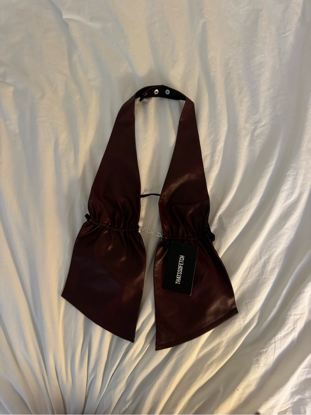Maroon Faux Leather Halter That’s So Fetch
